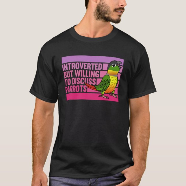 Vorgestellt, aber Papageien Gelb Seite grüne Wange T-Shirt (Vorderseite)