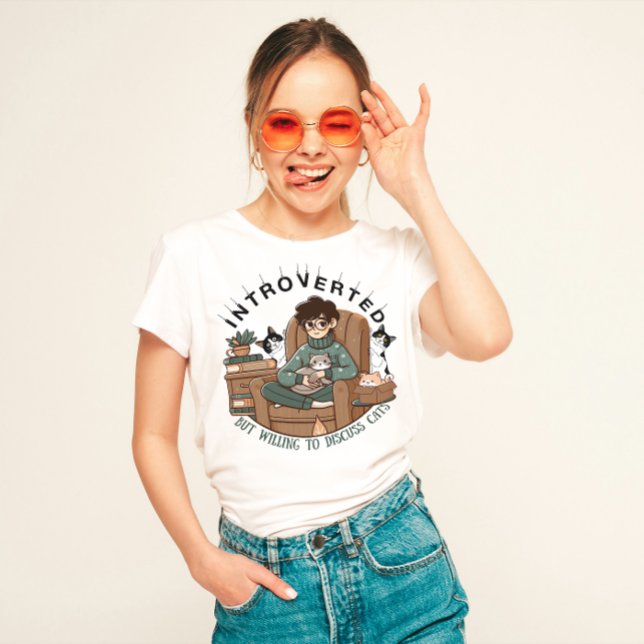 "Vorgestellt, aber willens, Katzen zu diskutieren" T-Shirt (Von Creator hochgeladen)