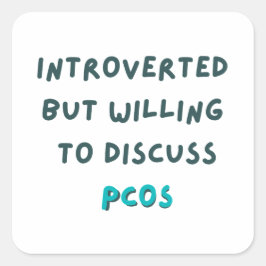 Vorgestellt, aber willens, über PCOS zu diskutiere Quadratischer Aufkleber