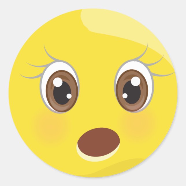 Vorgestellte Emoji-Face-Stickers Runder Aufkleber (Vorderseite)