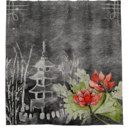 Vorhang aus hübscher asiatischer Blume Vintages