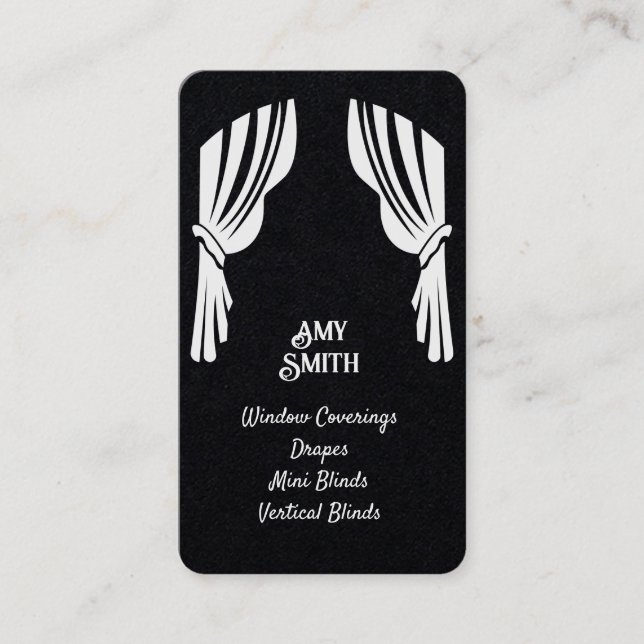 Vorhang Fenster Abdeckung benutzerdefinierte QR-Vi Visitenkarte (Vorderseite)