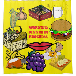 Vorhang für die Gäste, die in der Badewanne essen