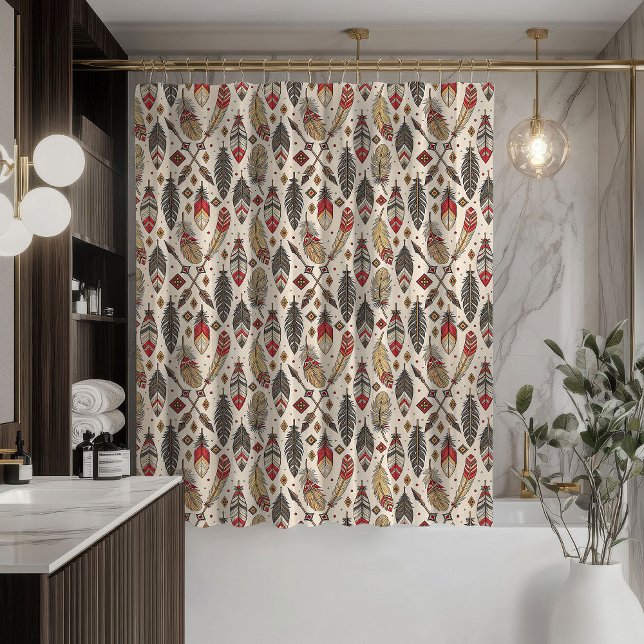 Vorhang mit Eingeborenen-Inspiration Stammespfeile (Native-Inspired Curtain Tribal Arrows and Feathers)