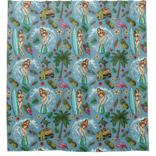 Vorhang zum Surfen/Retro van Dusche