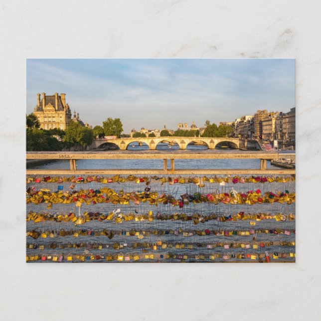 Vorhängeschlösser der Liebe auf der Brücke Pont de Postkarte (Vorderseite)