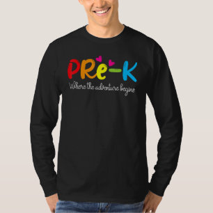 Vorher K, wo das Abenteuer mit dem Kinderlehrer be T-Shirt