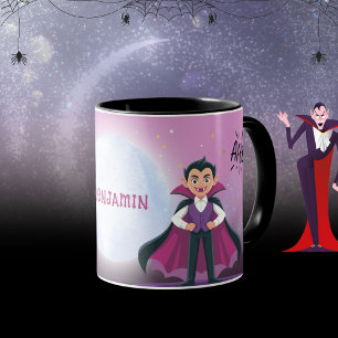 Vorher Nachher Fledermaus zu Vampir Halloween Tasse