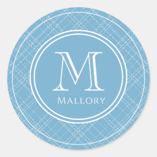 Vorher Name und Anfangsaufkleber für Monogramm Runder Aufkleber