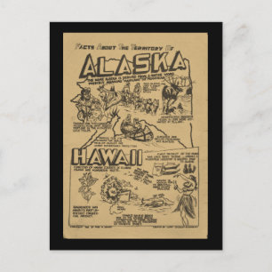 Vorher waren sie Staaten Alaska und Hawaii Postkarte