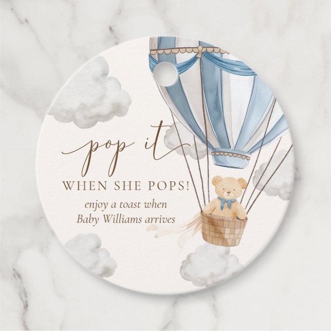 Vorher warten Teddy Bären Pop es, wenn sie Pop Geschenkanhänger (Vorderseite)