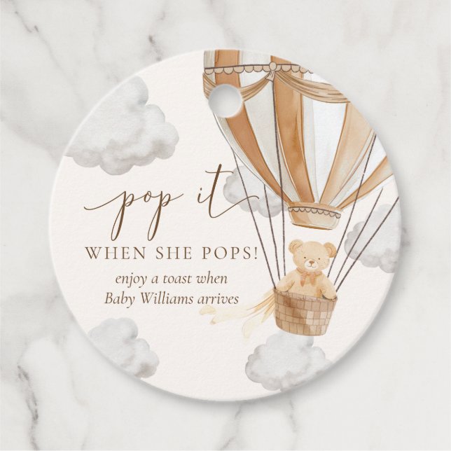 Vorher warten Teddy Bear Pop es, wenn sie Pop Geschenkanhänger (Vorderseite)