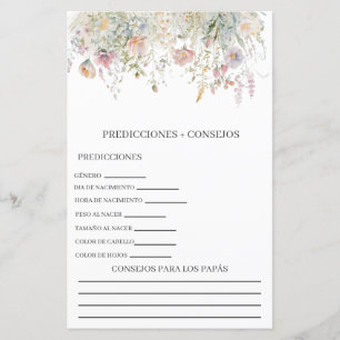 Vorhersage der Babydusche auf Spanisch