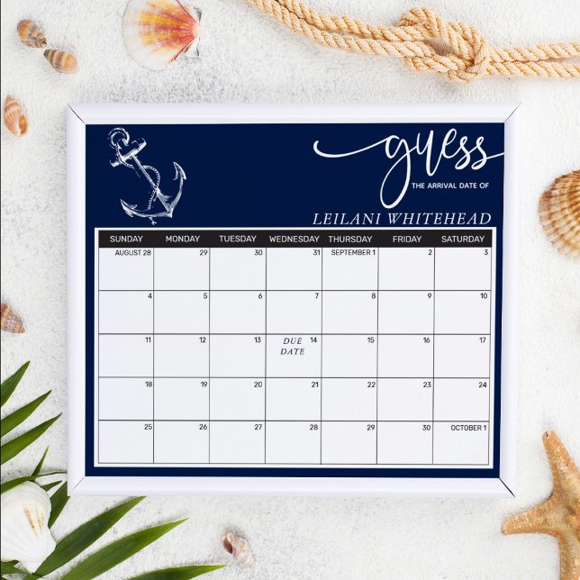 Vorhersagen Baby Dusche Nautical Anchor Navy Blue Poster (Von Creator hochgeladen)