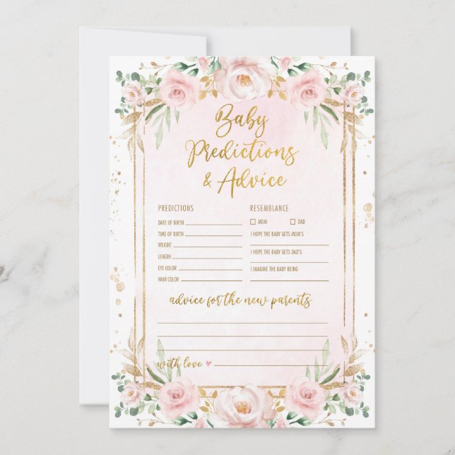 Vorhersagen & Ratschläge Blumenjungen Duschkarte Einladung (Vorderseite)