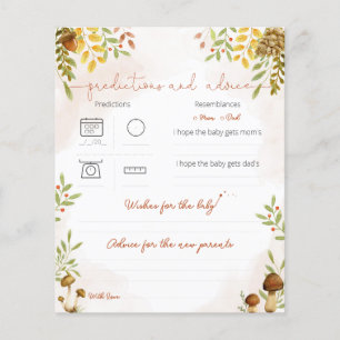 Vorhersagen und Ratschläge, Woodland Babydusche