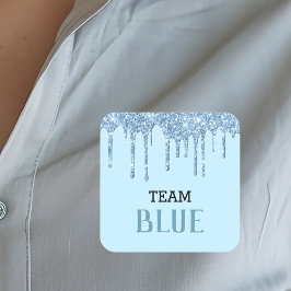 Vorhersagen von Geschlechtern Blue Boy Glitzer Loo Quadratischer Aufkleber