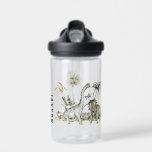 Vorhistorische Dinosaurierszene Trinkflasche<br><div class="desc">Prähistorische Dinosaurierszene,  personalisierte Wasserflasche. Funktionen,  Vorlagentext-Zeile für den Namen bei der Koordination der grünen Farbe.</div>