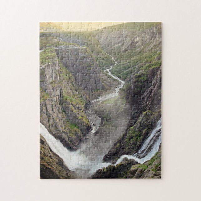 Voringsfossen Wasserfall in Puzzlen Norwegens Puzzle (Vertikal)