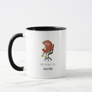Vorkaffee-Warnung Lustiger Büro-Schreibtisch-Beche Tasse
