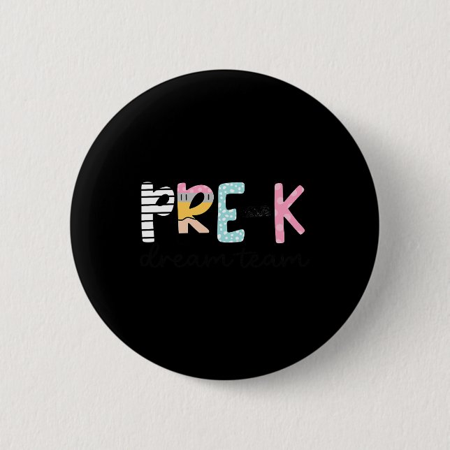 Vorkindergarten-Traumteam Vorschullehrer Erster Sc Button (Vorderseite)