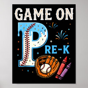 Vorkindergarten zurück zur Schule Baseball-Tropf-E Poster