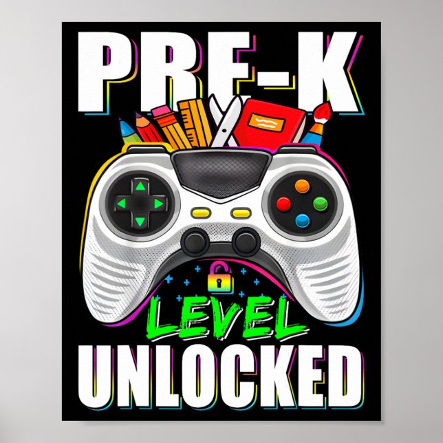 Vorkindergartenstufe freigeschalteter Gamer erster Poster (Vorne)