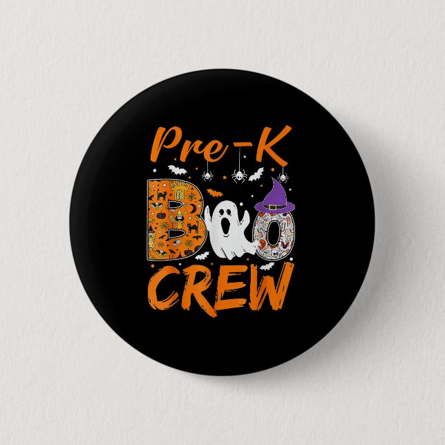 Vorkindergruppen-Boo-Crew-Lehrer-Schüler-Halloween Button (Vorderseite)