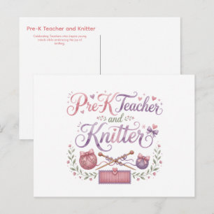 Vorklassenlehrer und Stricker Lehrer Postkarte