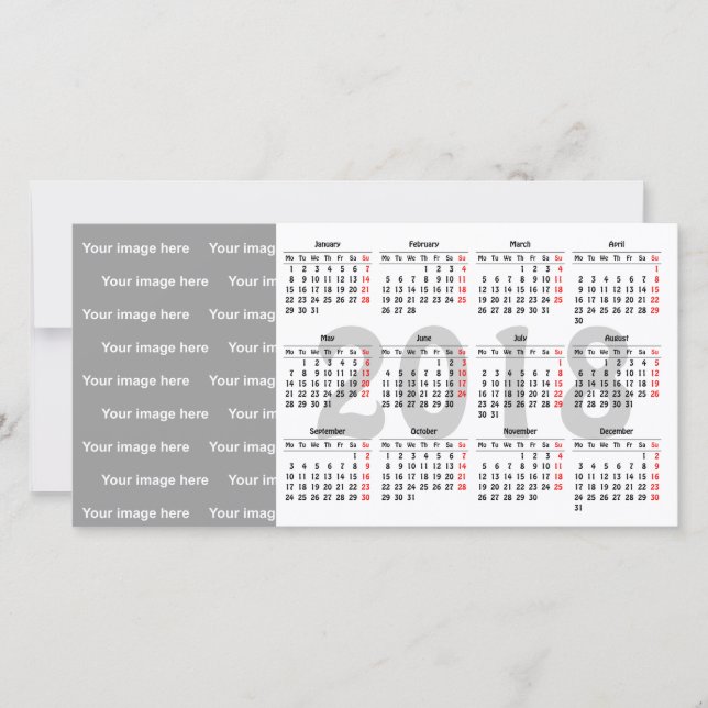 Vorlage 2018 Kalender Fotokarte (Vorderseite)