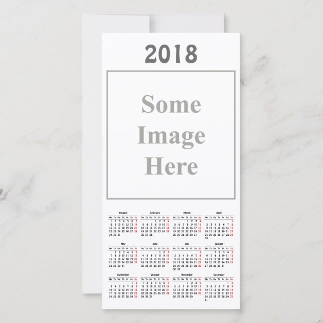 Vorlage 2018 Kalender Fotokarte (Vorderseite)