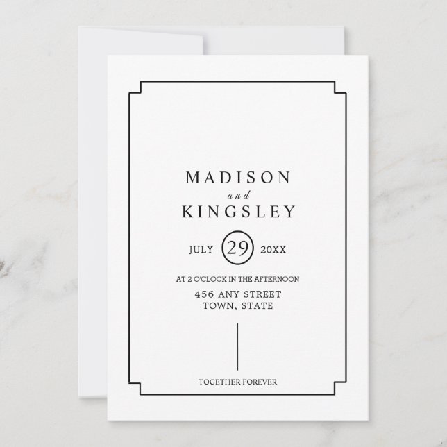 Vorlage alter Schulrahmen Einladung Hochzeit (Vorderseite)