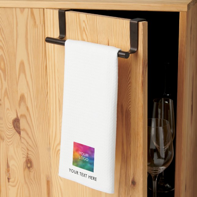 Vorlage anpassenText Ihres Firmenlogos hochladen Geschirrtuch (Drittel gefaltet)