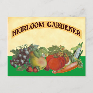 Vorlage der Heirloom Gardener Rezept-Karte Postkarte