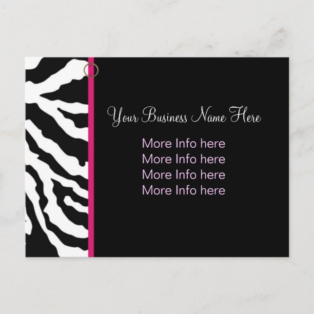 Vorlage der Postkarte: Fett Zebra Print Postkarte (Vorderseite)