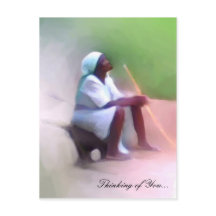 Vorlage der Postkarte - Schwarze Haitianerin sitze