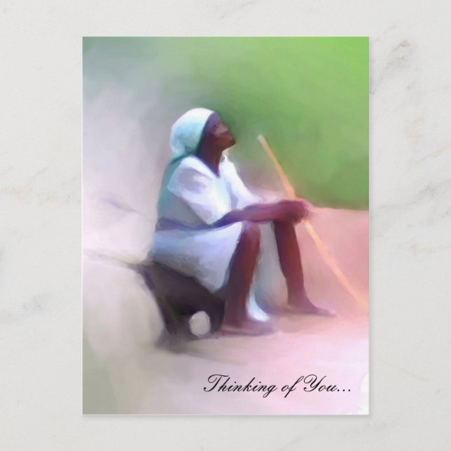 Vorlage der Postkarte - Schwarze Haitianerin sitze (Vorderseite)
