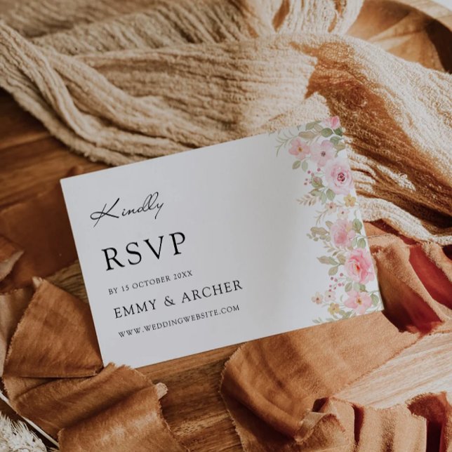 Vorlage der RSVP-Rose für Hochzeiten (Wedding Rose RSVP Card Template)