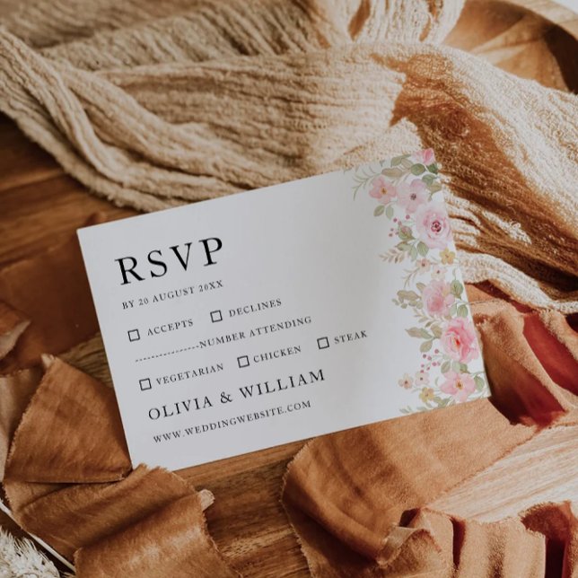 Vorlage der RSVP-Rose für Hochzeiten (Wedding Rose RSVP Card Template)