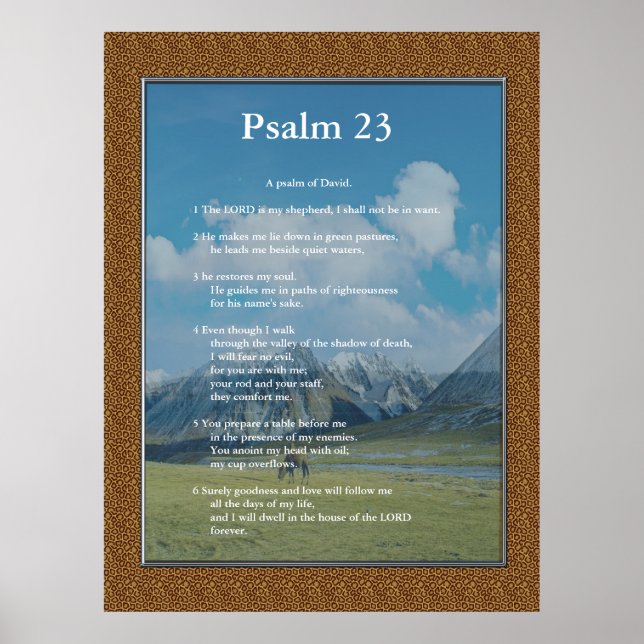 Vorlage der Schrift, Psalm 23 Poster (Vorne)