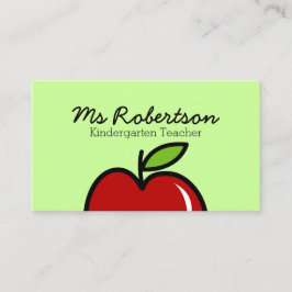 Vorlage der Visitenkarte des Lehrers mit rotem Apf