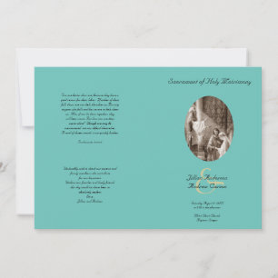 Vorlage des aquamarinen katholischen Hochzeitsprog
