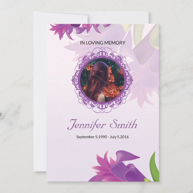 Vorlage des Beerdigungsprogramms (Vorderseite)