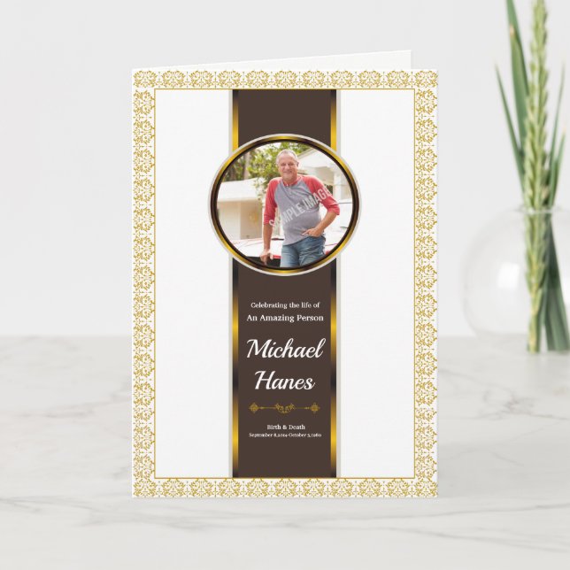 Vorlage des Beerdigungsprogramms (Vorderseite)