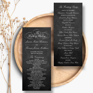 Vorlage des eleganten Chalkboard-Hochzeitsprogramm