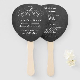 Vorlage des eleganten Chalkboard-Hochzeitsprogramm Fächer