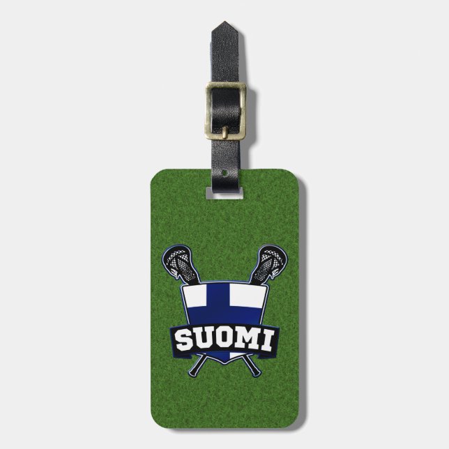 Vorlage des finnischen Lacrosse Luggage Tag Gepäckanhänger (Vorderseite vertikal)