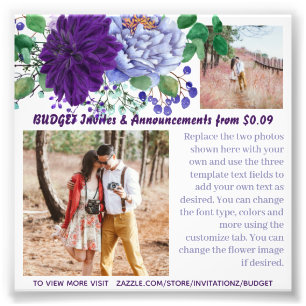 Vorlage des Fotos für rustikale BLUE-Blumen im HAU Fotodruck