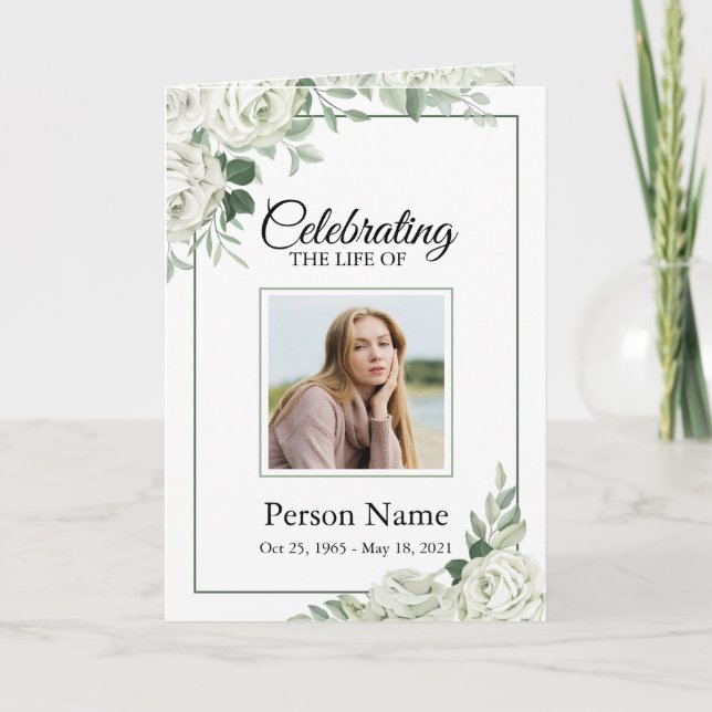 Vorlage des Programms zur Beerdigung von weißem Ro (Vorderseite)