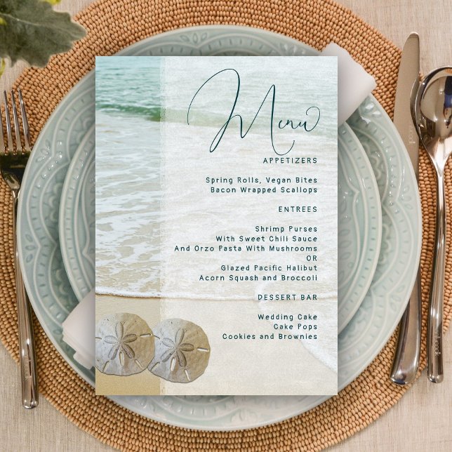 Vorlage des Sand Dollar Wedding Menüs (Von Creator hochgeladen)